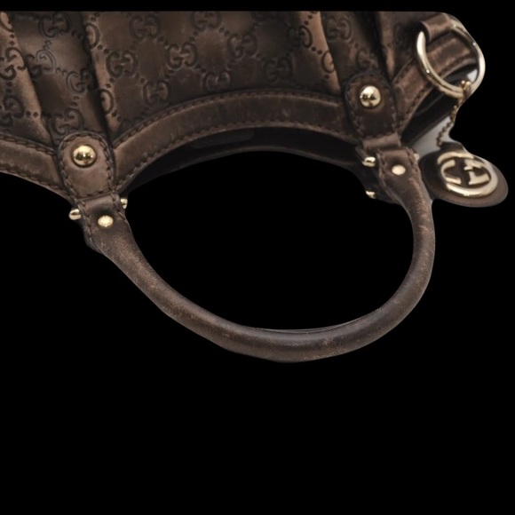 GUCCI Guccissima Sukey GG Leather Hobo Shoulder Satchel Tote π - Picture 6 of 15